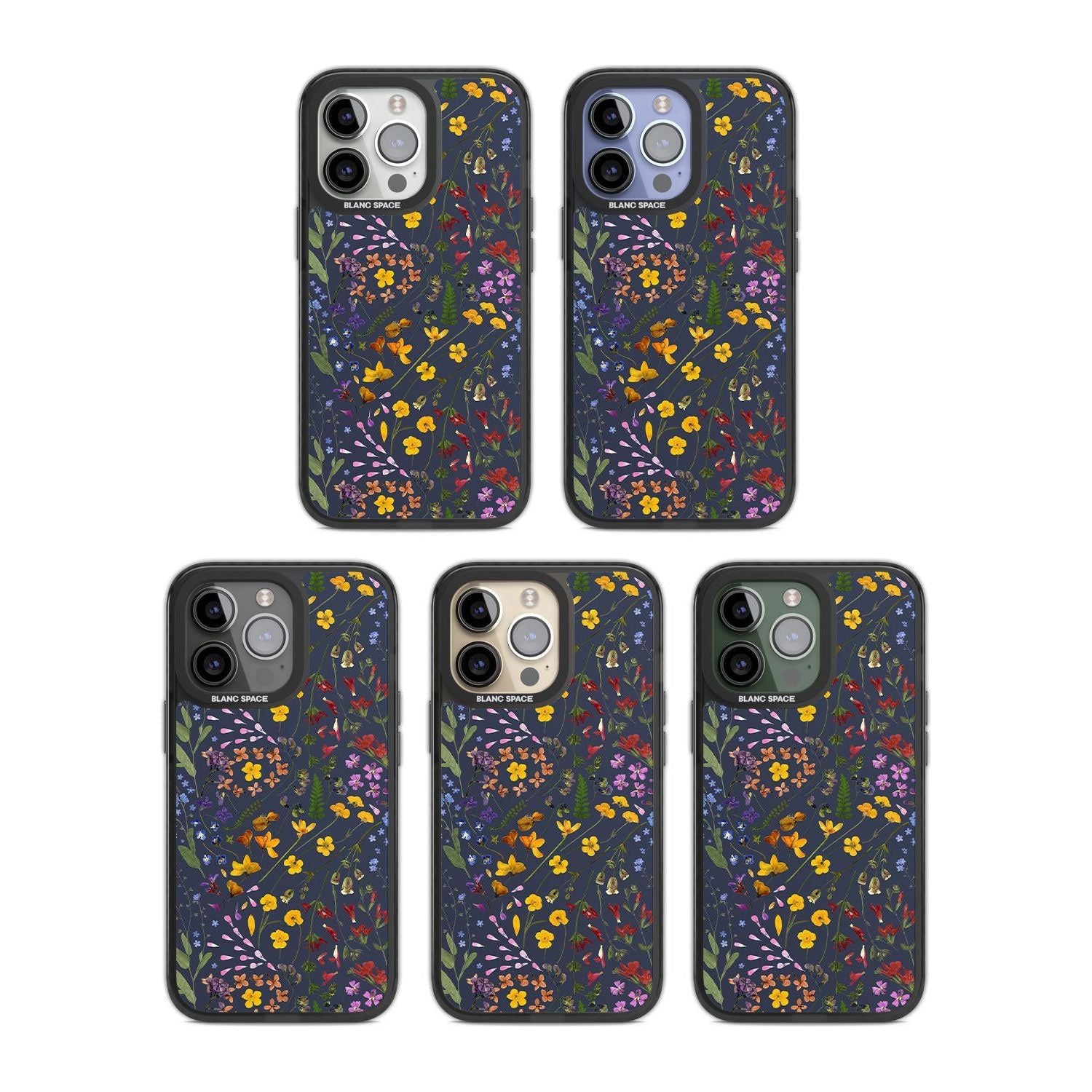 Wildflower Leaves Cluster Navy