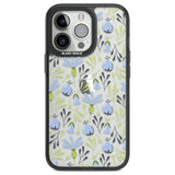 Blue Flora Transparent Floral Phone Case iPhone 13 Pro / Black Impact Case,iPhone 14 Pro / Black Impact Case,iPhone 15 Pro Max / Black Impact Case,iPhone 15 Pro / Black Impact Case Blanc Space