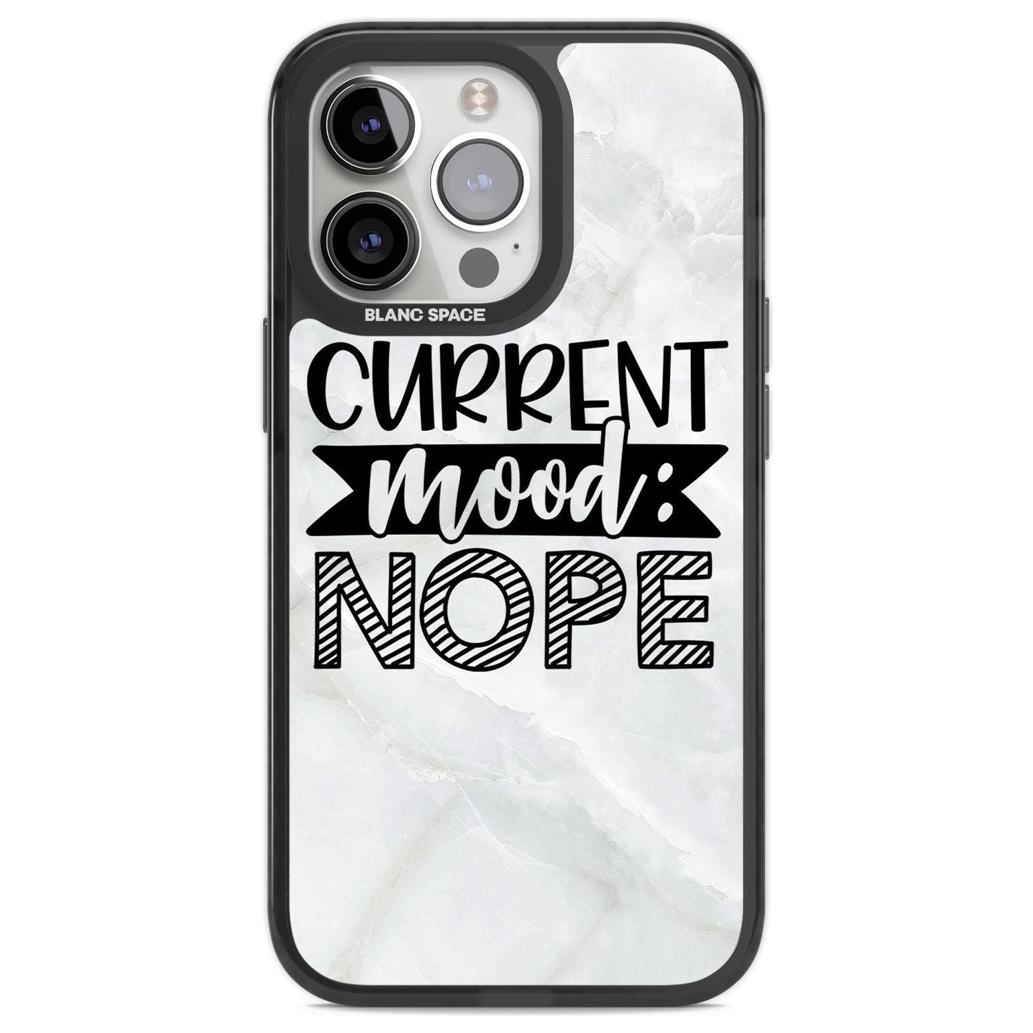 Current Mood NOPE Phone Case iPhone 13 Pro / Black Impact Case,iPhone 14 Pro / Black Impact Case,iPhone 15 Pro / Black Impact Case,iPhone 15 Pro Max / Black Impact Case Blanc Space