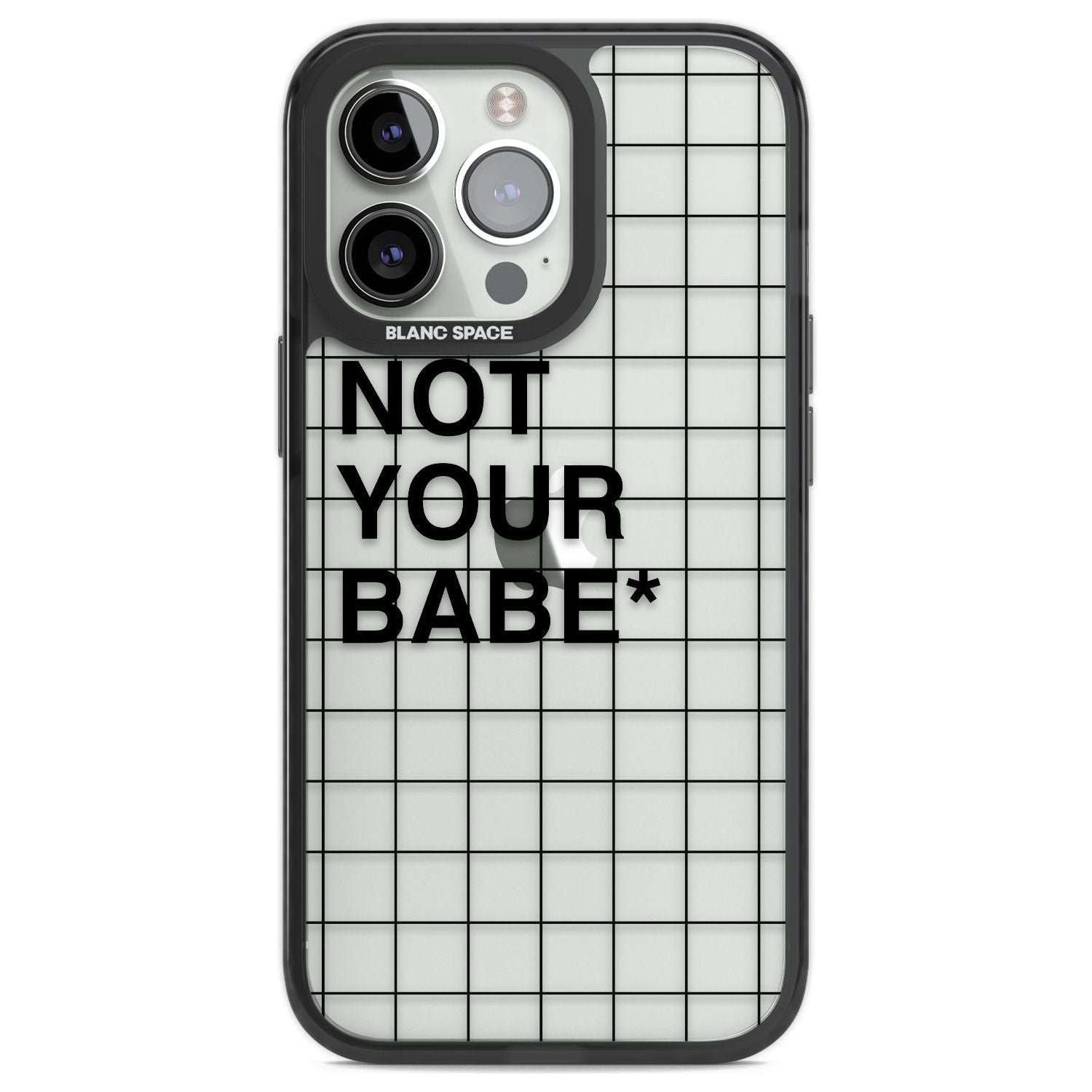 Grid Pattern Not Your Babe Phone Case iPhone 13 Pro / Black Impact Case,iPhone 14 Pro / Black Impact Case,iPhone 15 Pro Max / Black Impact Case,iPhone 15 Pro / Black Impact Case Blanc Space