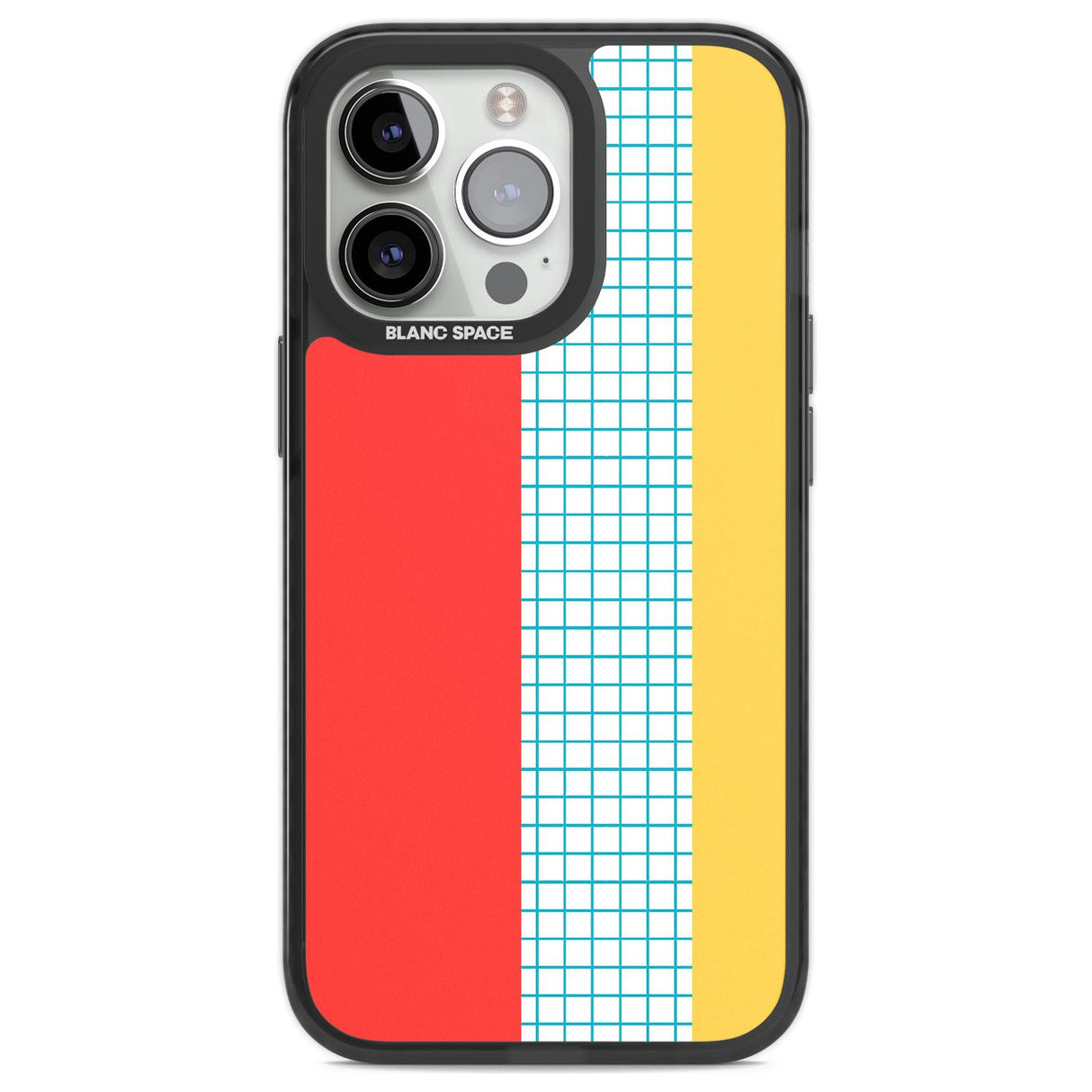 Abstract Grid Red, Blue, Yellow Phone Case iPhone 13 Pro / Black Impact Case,iPhone 14 Pro / Black Impact Case,iPhone 15 Pro Max / Black Impact Case,iPhone 15 Pro / Black Impact Case Blanc Space
