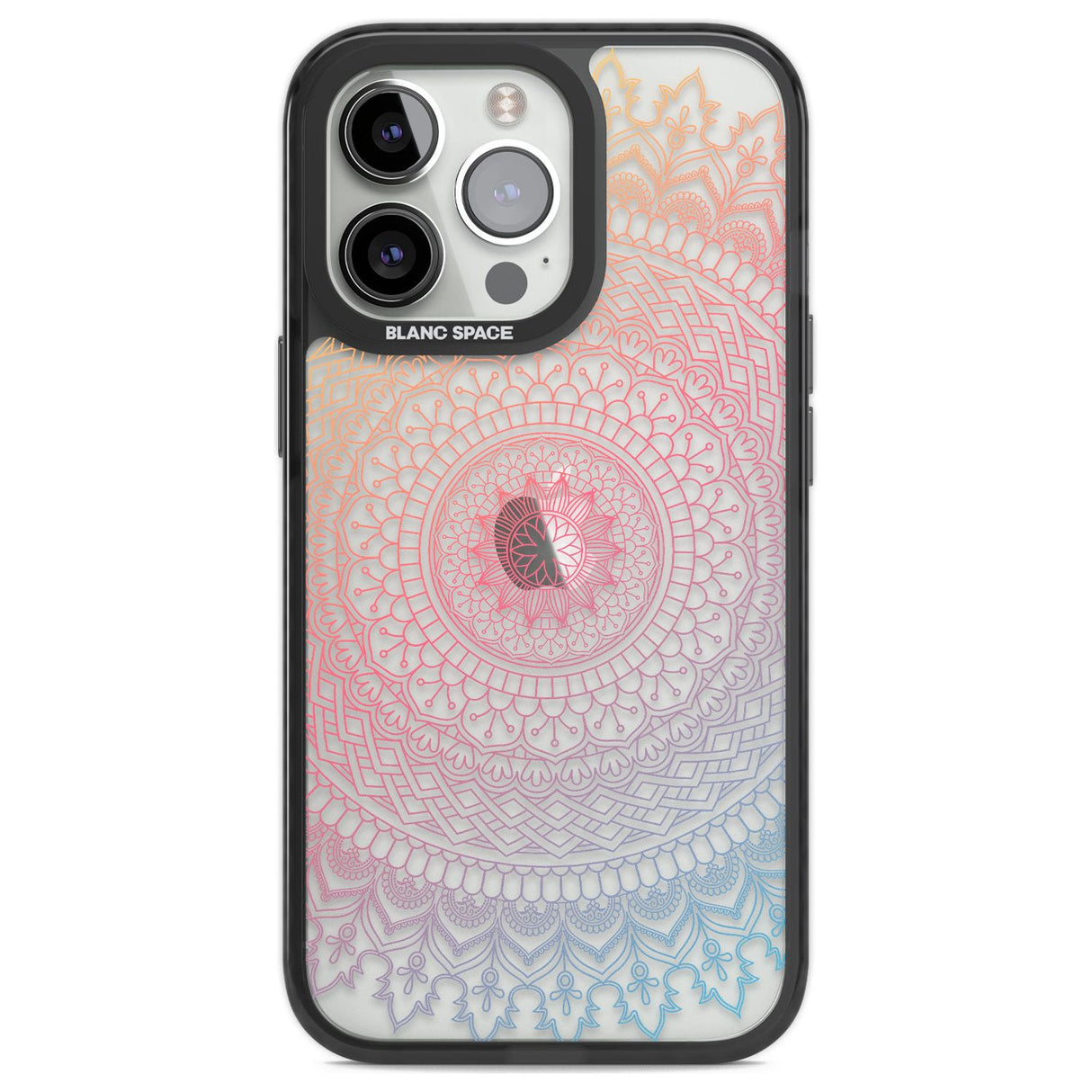 Large Rainbow Mandala Phone Case iPhone 13 Pro / Black Impact Case,iPhone 14 Pro / Black Impact Case,iPhone 15 Pro Max / Black Impact Case,iPhone 15 Pro / Black Impact Case Blanc Space