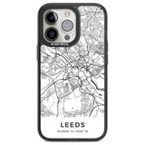 Map of Leeds, England Phone Case iPhone 13 Pro / Black Impact Case,iPhone 14 Pro / Black Impact Case,iPhone 15 Pro Max / Black Impact Case,iPhone 15 Pro / Black Impact Case Blanc Space