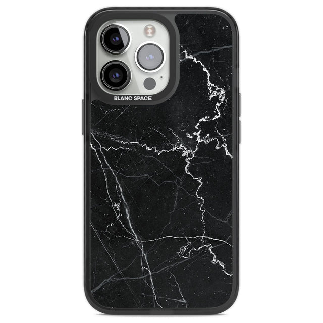 Bold Black Marble with White Texture Phone Case iPhone 13 Pro / Black Impact Case,iPhone 14 Pro / Black Impact Case,iPhone 15 Pro / Black Impact Case,iPhone 15 Pro Max / Black Impact Case Blanc Space