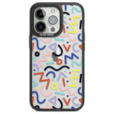 Colourful Squiggles Memphis Retro Pattern Design Phone Case iPhone 13 Pro / Black Impact Case,iPhone 14 Pro / Black Impact Case,iPhone 15 Pro Max / Black Impact Case,iPhone 15 Pro / Black Impact Case Blanc Space