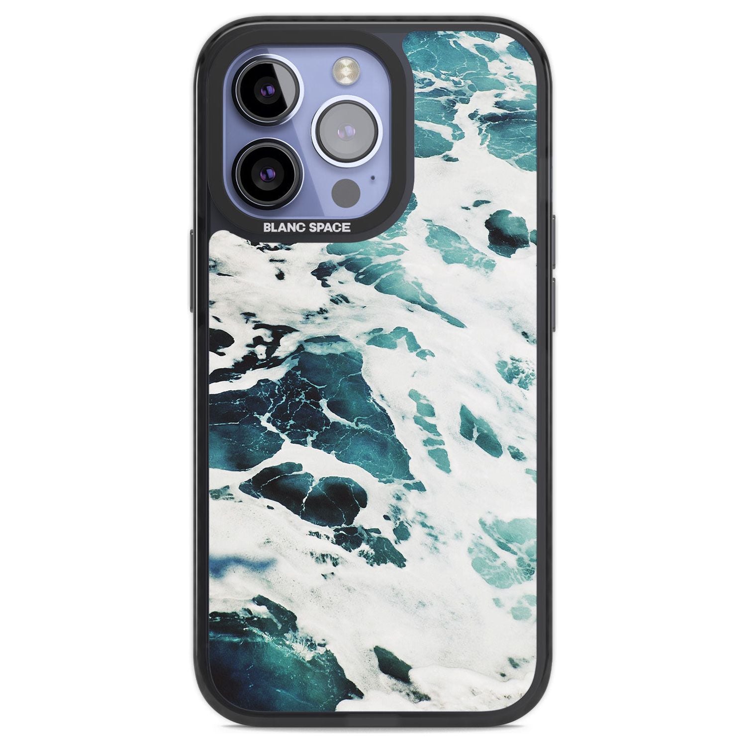 Ocean Waves Photograph Phone Case iPhone 13 Pro / Black Impact Case,iPhone 14 Pro / Black Impact Case,iPhone 15 Pro Max / Black Impact Case,iPhone 15 Pro / Black Impact Case Blanc Space