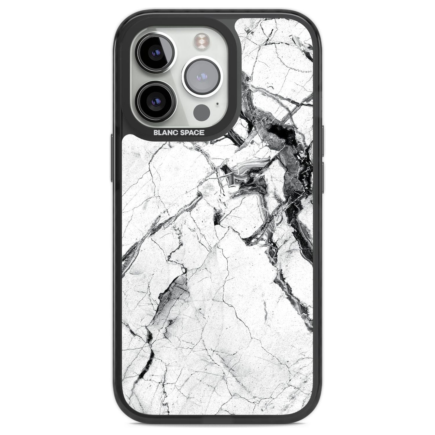 Black & White Stormy Marble Phone Case iPhone 13 Pro / Black Impact Case,iPhone 14 Pro / Black Impact Case,iPhone 15 Pro Max / Black Impact Case,iPhone 15 Pro / Black Impact Case Blanc Space