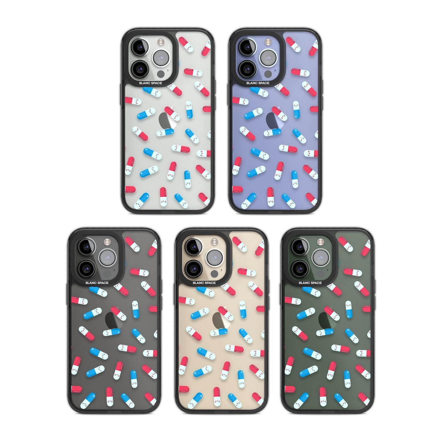Kawaii Pill PatternPhone Case for iPhone 14 Pro