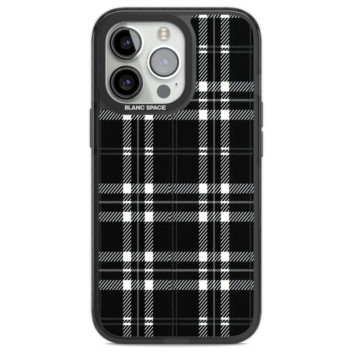 Divine Black Plaid Phone Case iPhone 13 Pro / Black Impact Case,iPhone 14 Pro / Black Impact Case,iPhone 15 Pro / Black Impact Case,iPhone 15 Pro Max / Black Impact Case Blanc Space