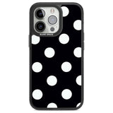 Chic Black Polka Dot Phone Case iPhone 13 Pro / Black Impact Case,iPhone 14 Pro / Black Impact Case,iPhone 15 Pro / Black Impact Case,iPhone 15 Pro Max / Black Impact Case Blanc Space