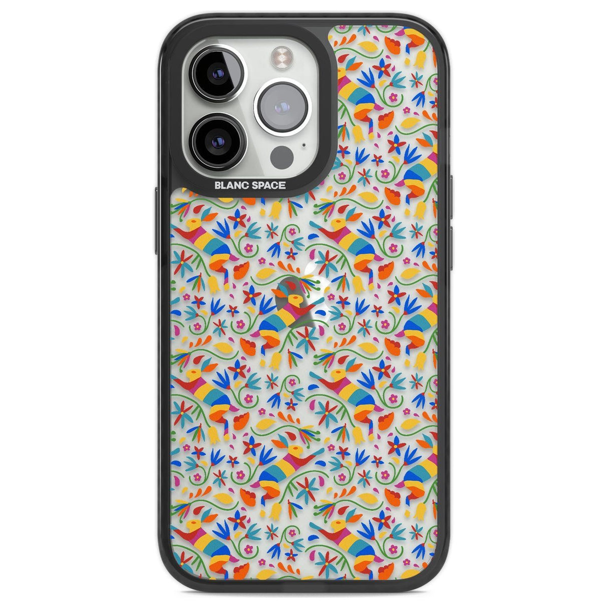 Floral Rabbit Pattern in Rainbow Phone Case iPhone 13 Pro / Black Impact Case,iPhone 14 Pro / Black Impact Case,iPhone 15 Pro Max / Black Impact Case,iPhone 15 Pro / Black Impact Case Blanc Space