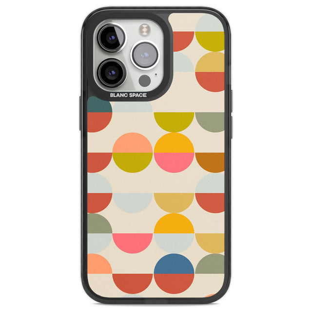 Abstract Retro Shapes: Colourful Circles Phone Case iPhone 13 Pro / Black Impact Case,iPhone 14 Pro / Black Impact Case,iPhone 15 Pro Max / Black Impact Case,iPhone 15 Pro / Black Impact Case Blanc Space