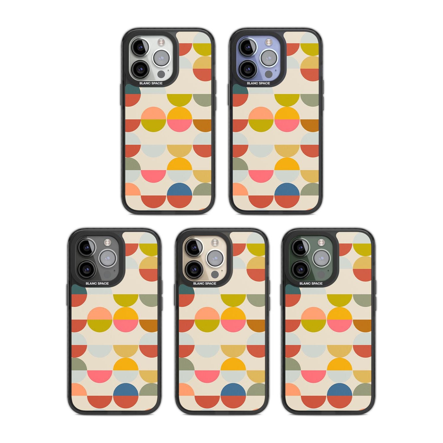 Abstract Retro Shapes: Colourful Circles