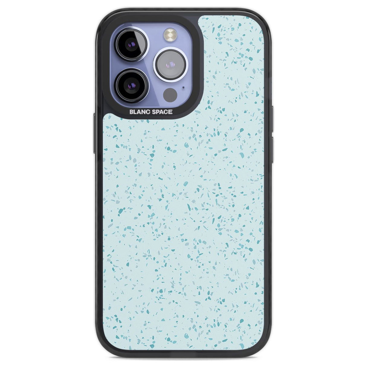 Light Blue Terrazzo Pattern Phone Case iPhone 13 Pro / Black Impact Case,iPhone 14 Pro / Black Impact Case,iPhone 15 Pro / Black Impact Case,iPhone 15 Pro Max / Black Impact Case Blanc Space