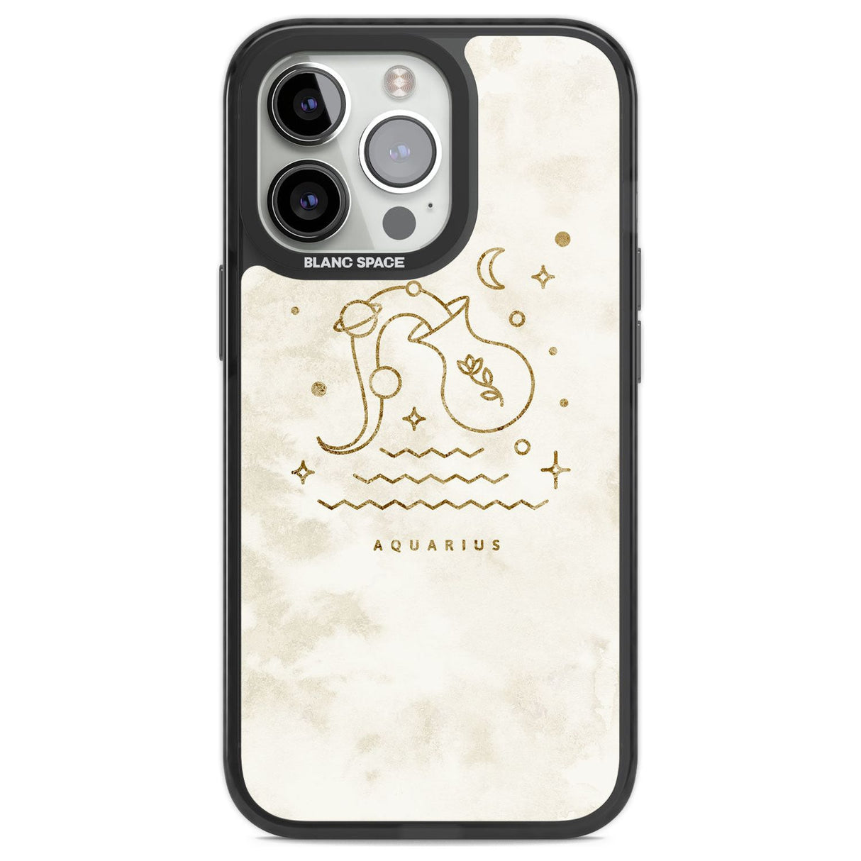 Aquarius Emblem - Solid Gold Marbled Design Phone Case iPhone 13 Pro / Black Impact Case,iPhone 14 Pro / Black Impact Case,iPhone 15 Pro Max / Black Impact Case,iPhone 15 Pro / Black Impact Case Blanc Space