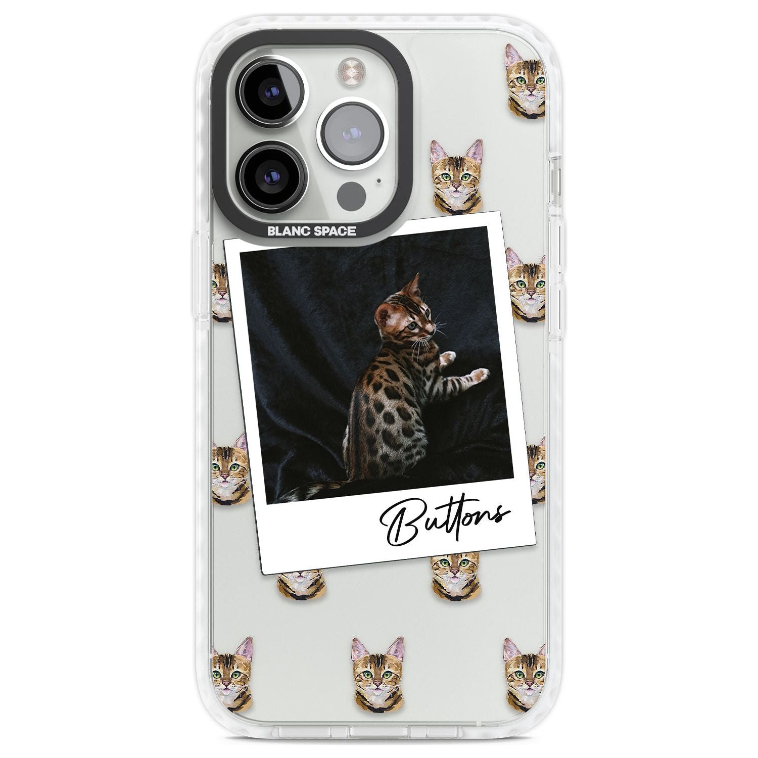 Personalised Bengal Cat Photo Custom Phone Case iPhone 13 Pro / Impact Case,iPhone 14 Pro / Impact Case,iPhone 15 Pro Max / Impact Case,iPhone 15 Pro / Impact Case Blanc Space
