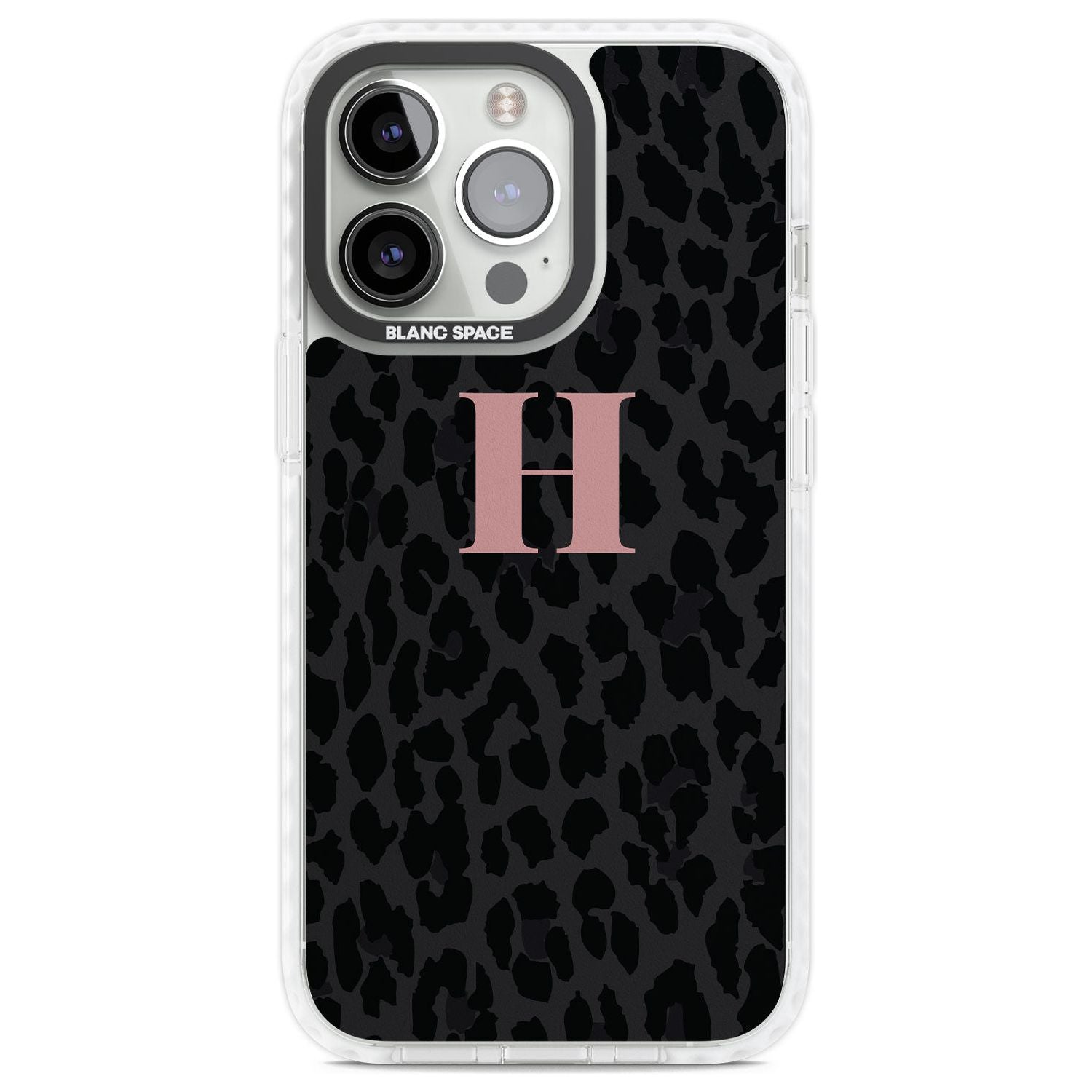 Personalised Small Pink Leopard Monogram Custom Phone Case iPhone 13 Pro / Impact Case,iPhone 14 Pro / Impact Case,iPhone 15 Pro Max / Impact Case,iPhone 15 Pro / Impact Case Blanc Space