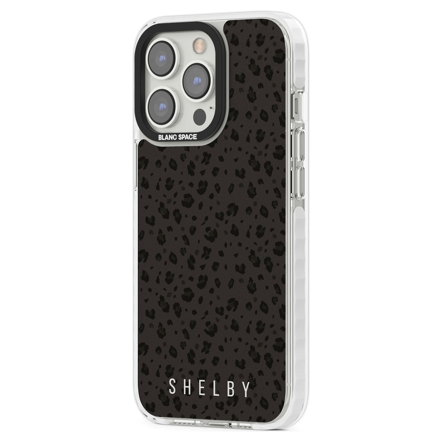 Personalised Minimal Lettering Dark Leopard
