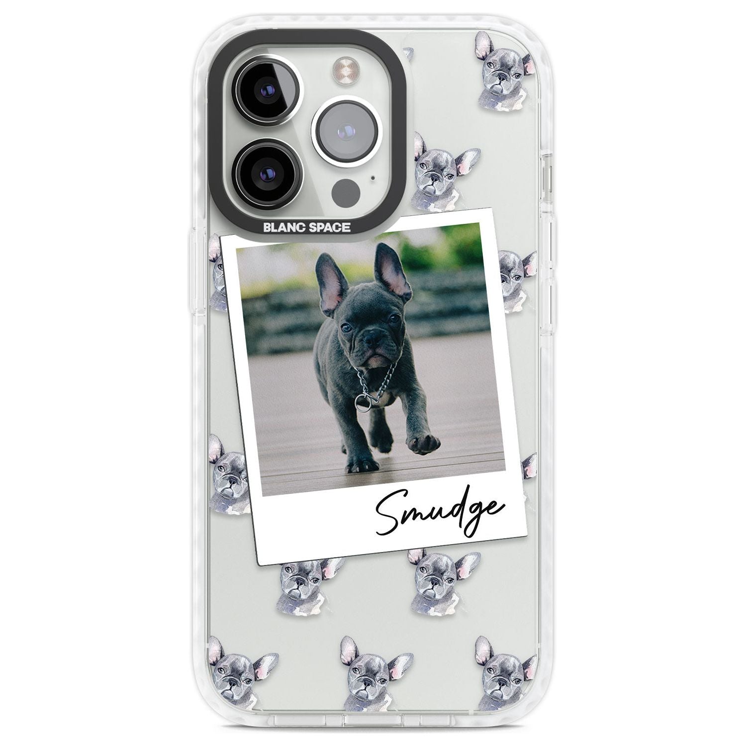Personalised French Bulldog, Grey - Dog Photo Custom Phone Case iPhone 13 Pro / Impact Case,iPhone 14 Pro / Impact Case,iPhone 15 Pro Max / Impact Case,iPhone 15 Pro / Impact Case Blanc Space