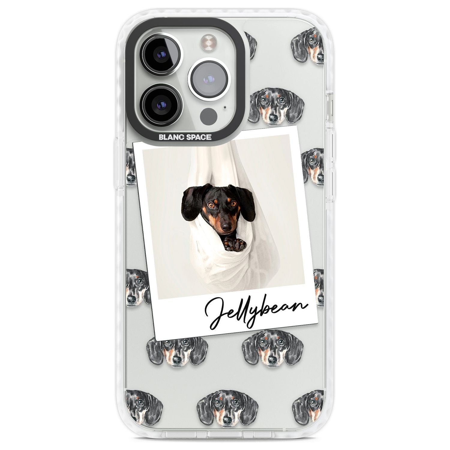 Personalised Dachshund, Black- Dog Photo Custom Phone Case iPhone 13 Pro / Impact Case,iPhone 14 Pro / Impact Case,iPhone 15 Pro Max / Impact Case,iPhone 15 Pro / Impact Case Blanc Space