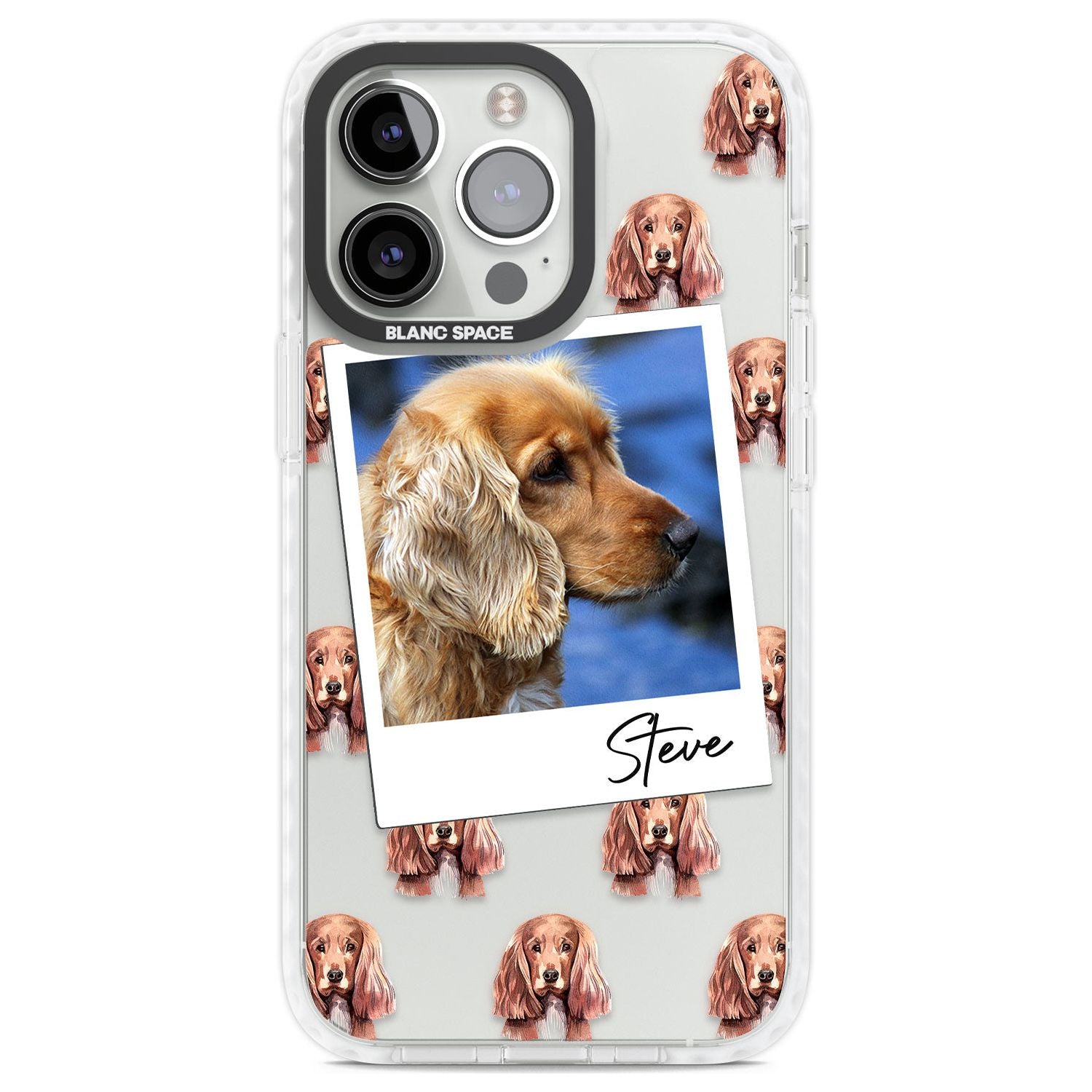 Personalised Cocker Spaniel - Dog Photo Custom Phone Case iPhone 13 Pro / Impact Case,iPhone 14 Pro / Impact Case,iPhone 15 Pro Max / Impact Case,iPhone 15 Pro / Impact Case Blanc Space