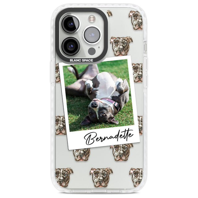 Personalised Staffordshire Bull Terrier - Dog Photo Custom Phone Case iPhone 13 Pro / Impact Case,iPhone 14 Pro / Impact Case,iPhone 15 Pro Max / Impact Case,iPhone 15 Pro / Impact Case Blanc Space