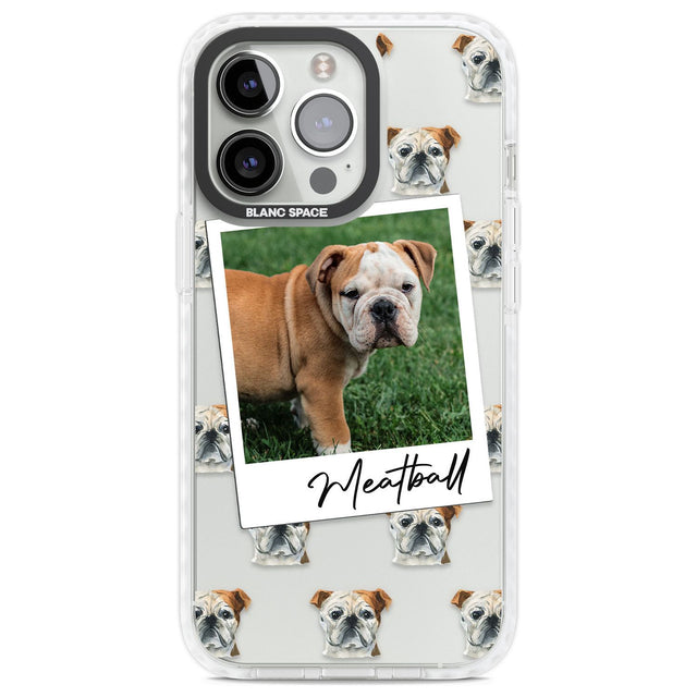 Personalised English Bulldog - Dog Photo Custom Phone Case iPhone 13 Pro / Impact Case,iPhone 14 Pro / Impact Case,iPhone 15 Pro Max / Impact Case,iPhone 15 Pro / Impact Case Blanc Space