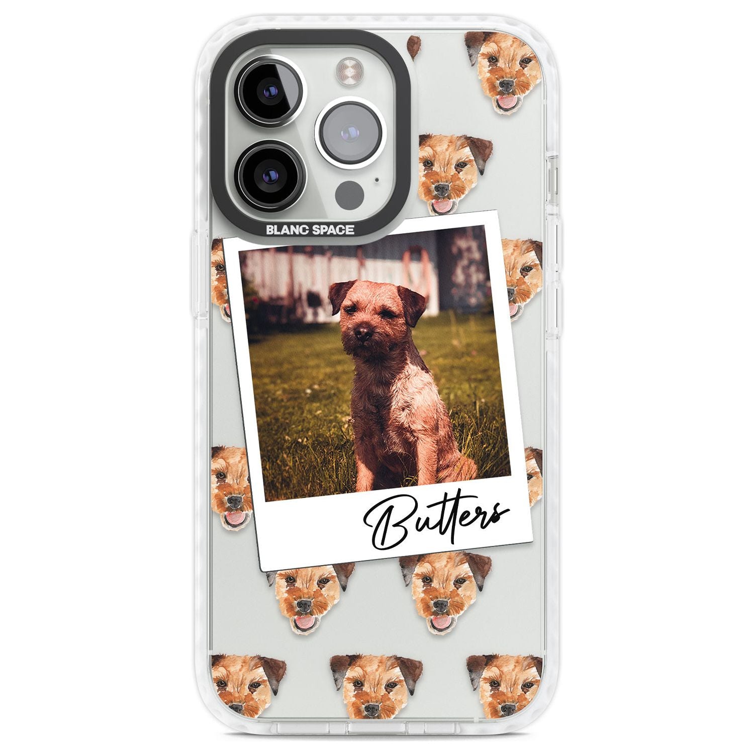 Personalised Border Terrier - Dog Photo Custom Phone Case iPhone 13 Pro / Impact Case,iPhone 14 Pro / Impact Case,iPhone 15 Pro Max / Impact Case,iPhone 15 Pro / Impact Case Blanc Space