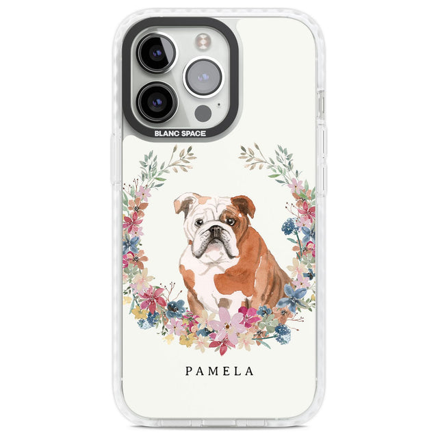 Personalised English Bulldog - Watercolour Dog Portrait Custom Phone Case iPhone 13 Pro / Impact Case,iPhone 14 Pro / Impact Case,iPhone 15 Pro Max / Impact Case,iPhone 15 Pro / Impact Case Blanc Space