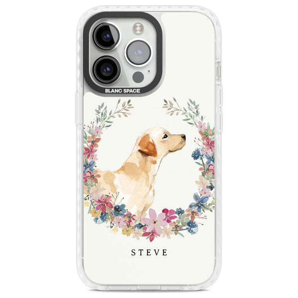 Personalised Yellow Labrador Floral Portrait