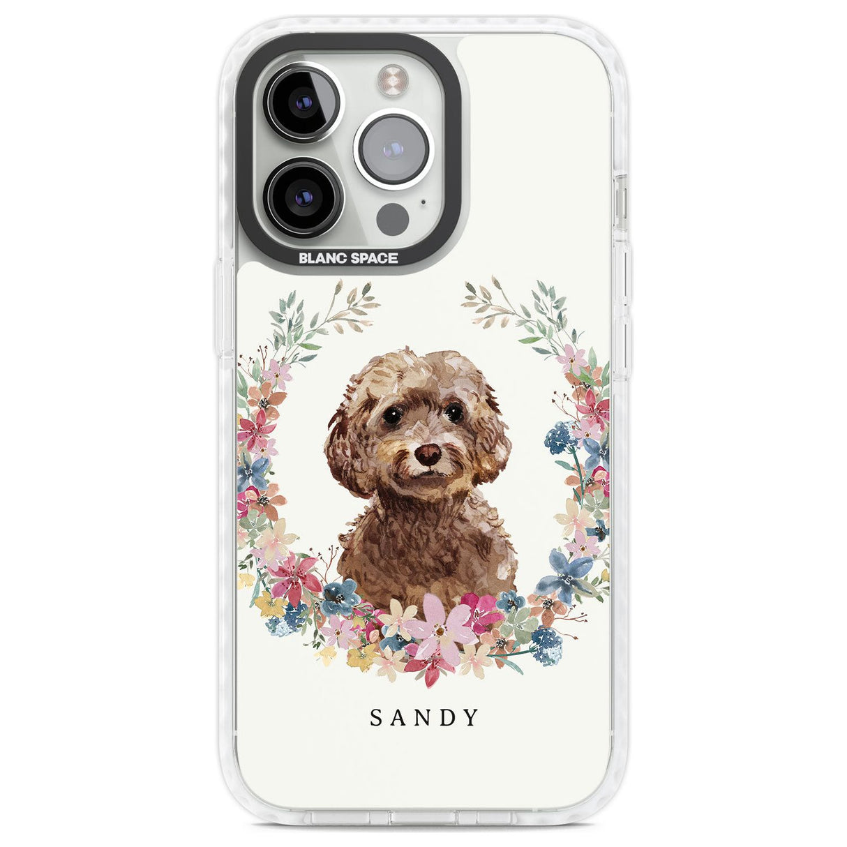 Personalised Brown Cockapoo - Watercolour Dog Portrait Custom Phone Case iPhone 13 Pro / Impact Case,iPhone 14 Pro / Impact Case,iPhone 15 Pro Max / Impact Case,iPhone 15 Pro / Impact Case Blanc Space