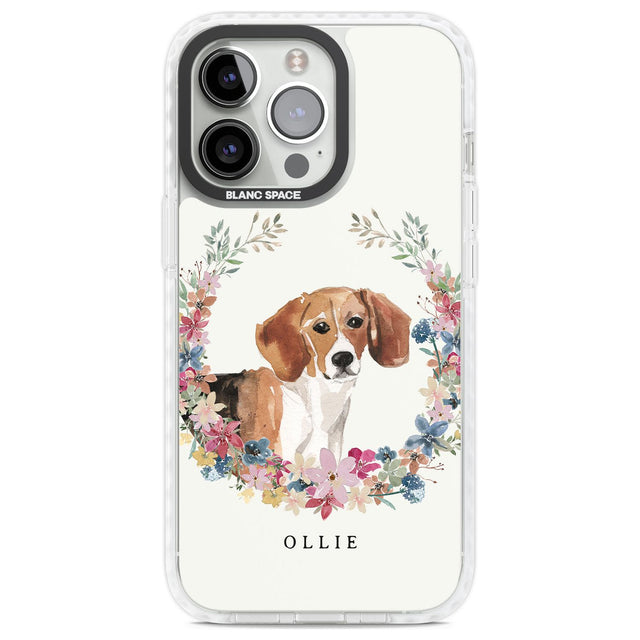 Personalised Beagle - Watercolour Dog Portrait Custom Phone Case iPhone 13 Pro / Impact Case,iPhone 14 Pro / Impact Case,iPhone 15 Pro Max / Impact Case,iPhone 15 Pro / Impact Case Blanc Space