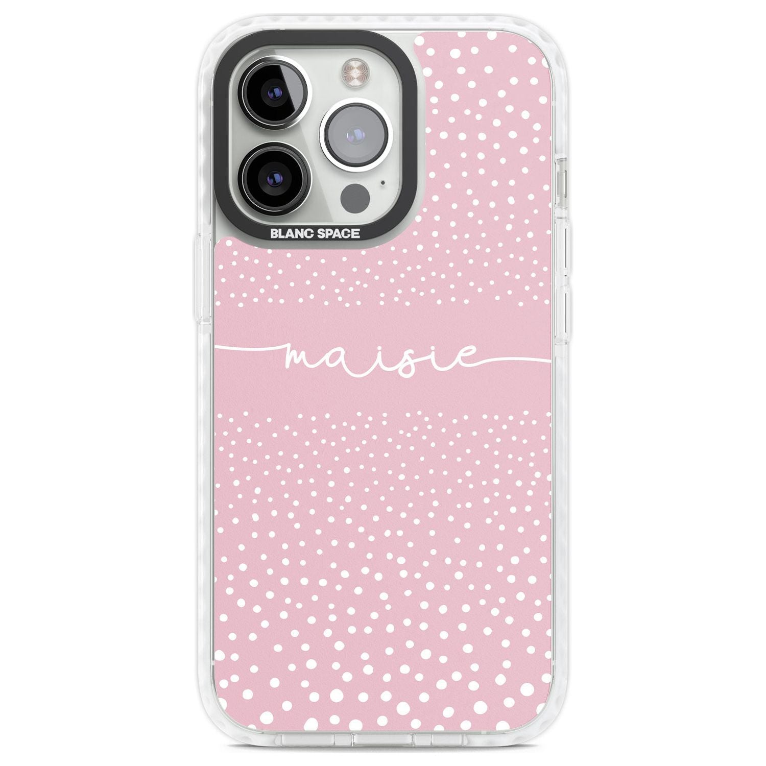 Personalised Pink Dots Custom Phone Case iPhone 13 Pro / Impact Case,iPhone 14 Pro / Impact Case,iPhone 15 Pro Max / Impact Case,iPhone 15 Pro / Impact Case Blanc Space