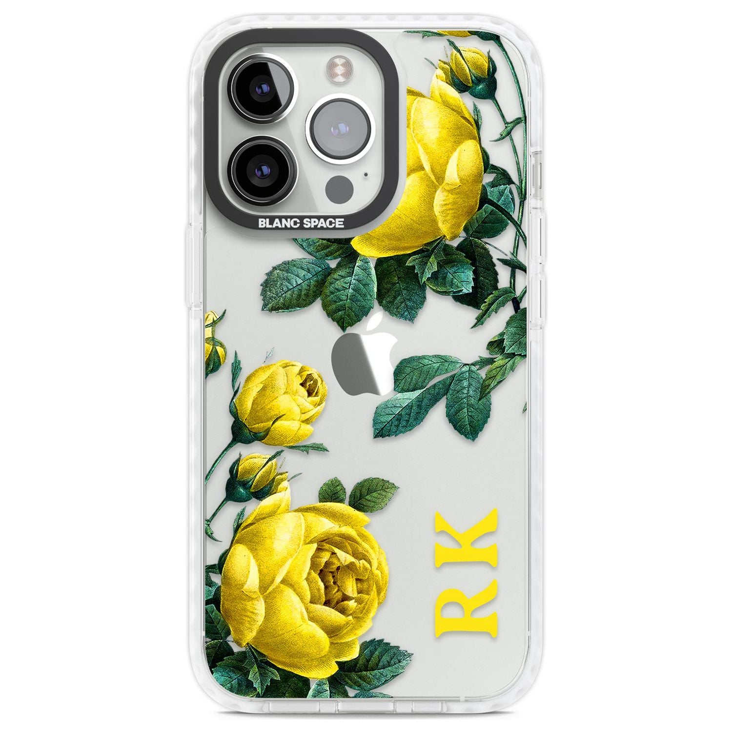Personalised Clear Vintage Floral Yellow Roses Custom Phone Case iPhone 13 Pro / Impact Case,iPhone 14 Pro / Impact Case,iPhone 15 Pro Max / Impact Case,iPhone 15 Pro / Impact Case Blanc Space