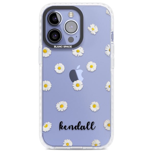 Personalised White Daisies & Cursive