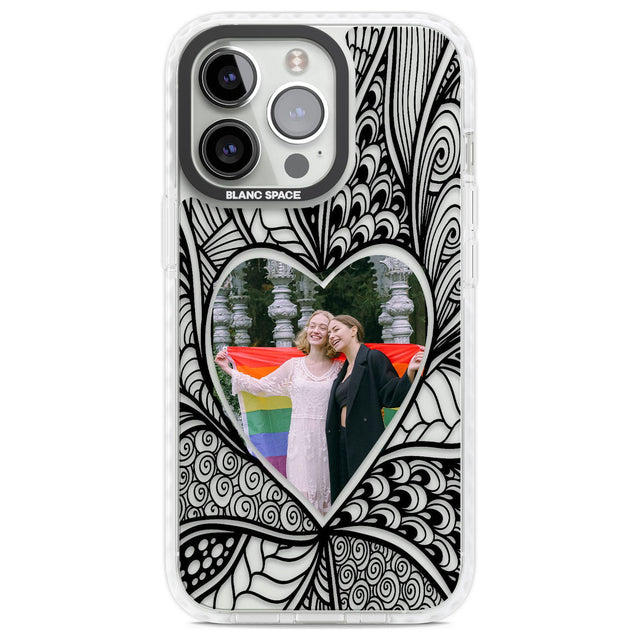 Personalised Henna Heart Photo Case Custom Phone Case iPhone 13 Pro / Impact Case,iPhone 14 Pro / Impact Case,iPhone 15 Pro Max / Impact Case,iPhone 15 Pro / Impact Case Blanc Space