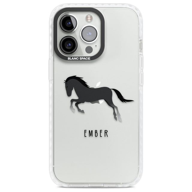 Personalised Black Horse Custom Phone Case iPhone 13 Pro / Impact Case,iPhone 14 Pro / Impact Case,iPhone 15 Pro Max / Impact Case,iPhone 15 Pro / Impact Case Blanc Space