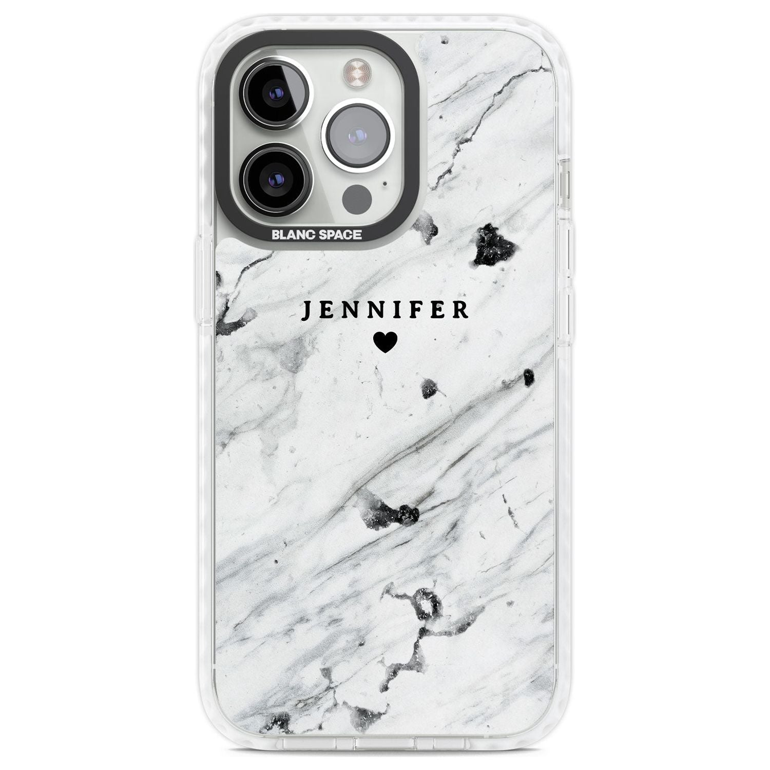 Personalised Black & White Marble Texture Custom Phone Case iPhone 13 Pro / Impact Case,iPhone 14 Pro / Impact Case,iPhone 15 Pro Max / Impact Case,iPhone 15 Pro / Impact Case Blanc Space