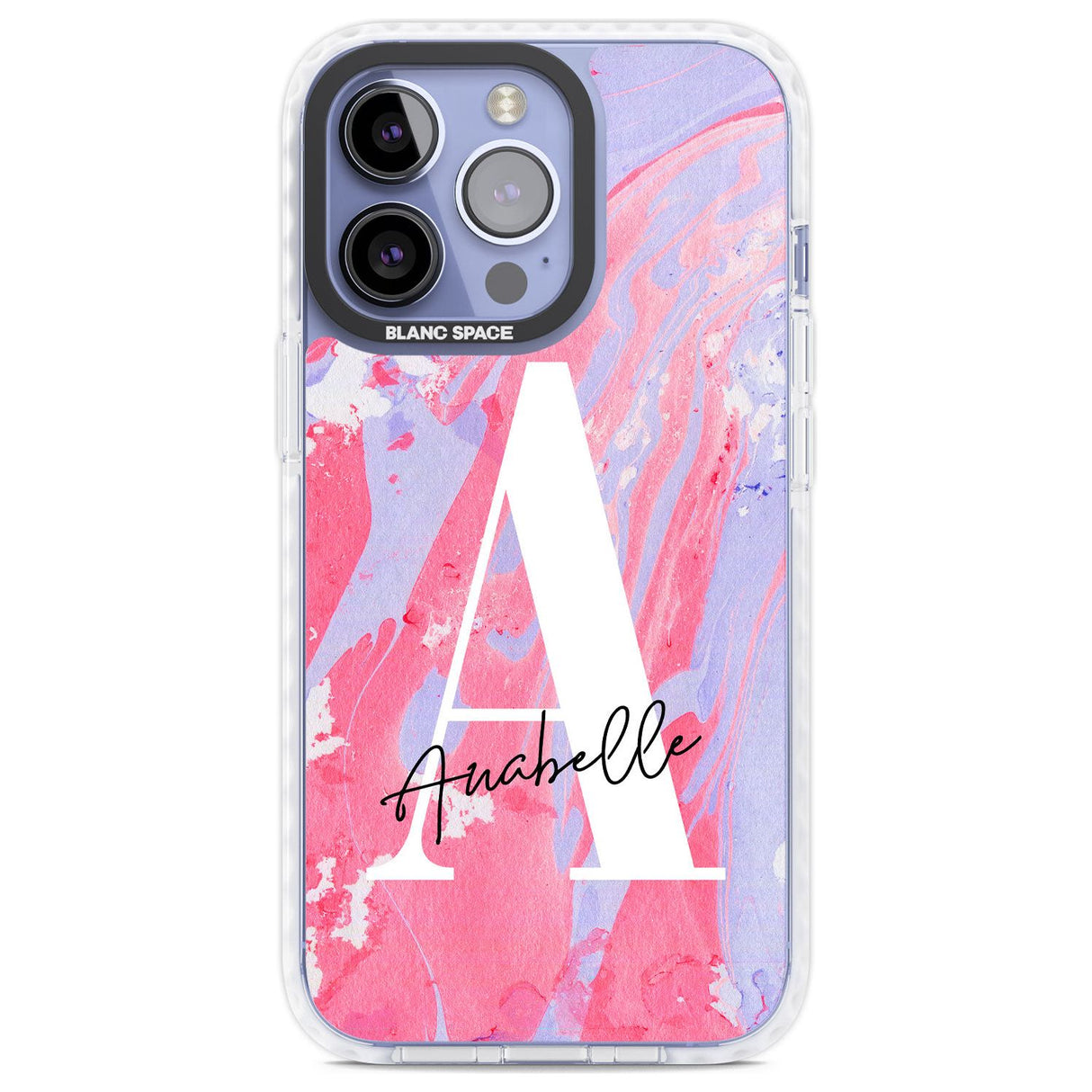 Personalised Pink & Purple - Marble Custom Phone Case iPhone 13 Pro / Impact Case,iPhone 14 Pro / Impact Case,iPhone 15 Pro Max / Impact Case,iPhone 15 Pro / Impact Case Blanc Space