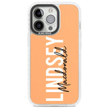 Personalised Bold Name: Peach Custom Phone Case iPhone 13 Pro / Impact Case,iPhone 14 Pro / Impact Case,iPhone 15 Pro Max / Impact Case,iPhone 15 Pro / Impact Case Blanc Space