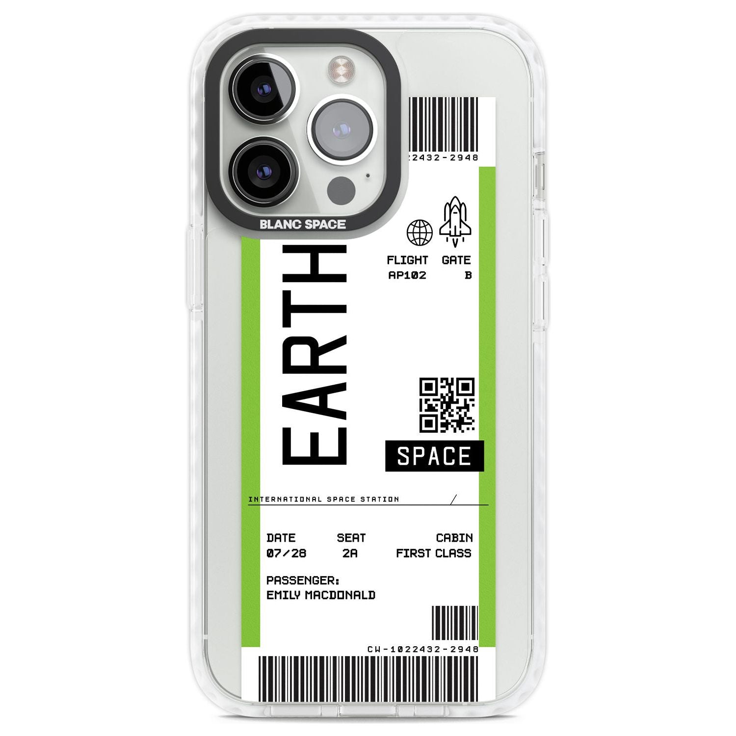Personalised Earth Space Travel Ticket Custom Phone Case iPhone 13 Pro / Impact Case,iPhone 14 Pro / Impact Case,iPhone 15 Pro Max / Impact Case,iPhone 15 Pro / Impact Case Blanc Space