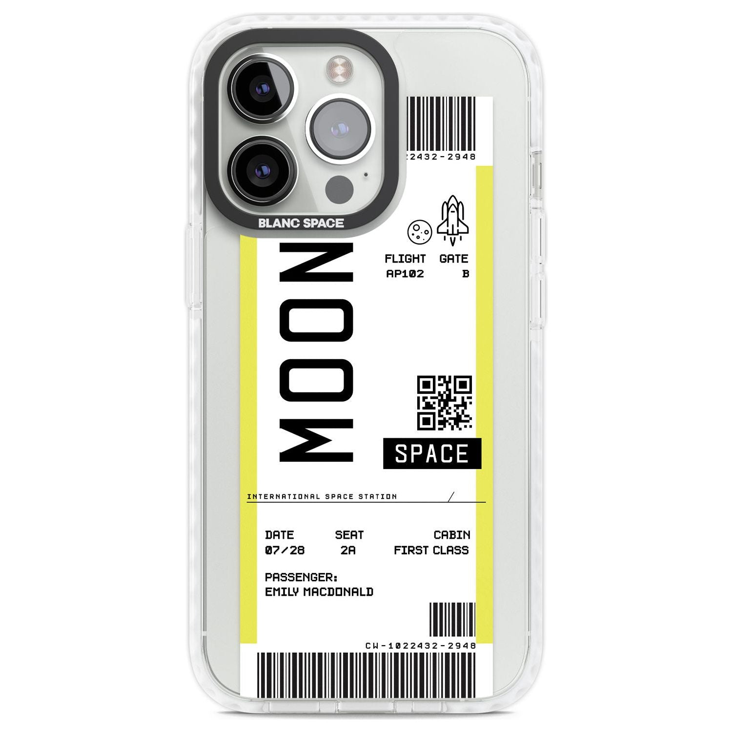 Personalised Moon Space Travel Ticket Custom Phone Case iPhone 13 Pro / Impact Case,iPhone 14 Pro / Impact Case,iPhone 15 Pro Max / Impact Case,iPhone 15 Pro / Impact Case Blanc Space