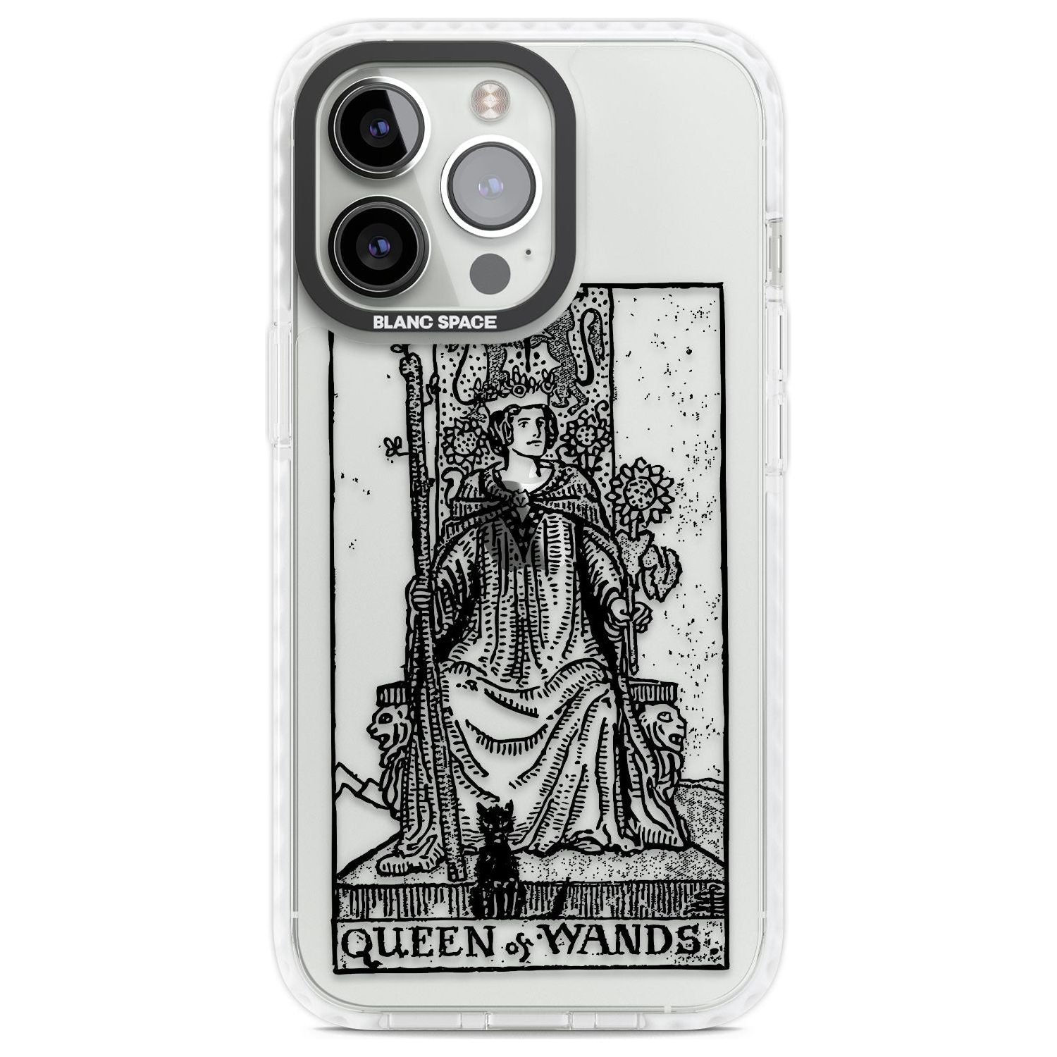 Personalised Queen of Wands Tarot Card - Transparent Custom Phone Case iPhone 13 Pro / Impact Case,iPhone 14 Pro / Impact Case,iPhone 15 Pro Max / Impact Case,iPhone 15 Pro / Impact Case Blanc Space