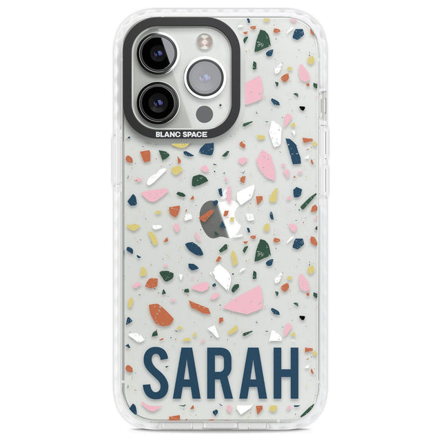 Personalised Terrazzo Custom Phone Case iPhone 13 Pro / Impact Case,iPhone 14 Pro / Impact Case,iPhone 15 Pro Max / Impact Case,iPhone 15 Pro / Impact Case Blanc Space