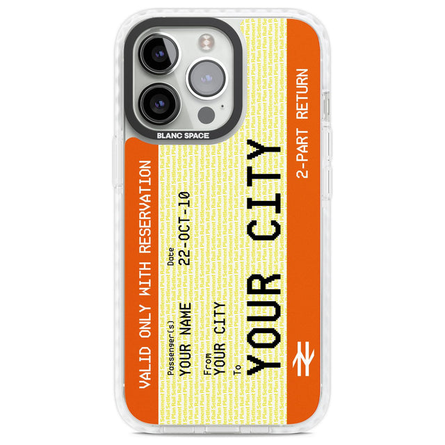 Personalised Create Your Own Train Ticket Custom Phone Case iPhone 13 Pro / Impact Case,iPhone 14 Pro / Impact Case,iPhone 15 Pro Max / Impact Case,iPhone 15 Pro / Impact Case Blanc Space