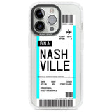 Personalised Nashville Boarding Pass Custom Phone Case iPhone 13 Pro / Impact Case,iPhone 14 Pro / Impact Case,iPhone 15 Pro Max / Impact Case,iPhone 15 Pro / Impact Case Blanc Space