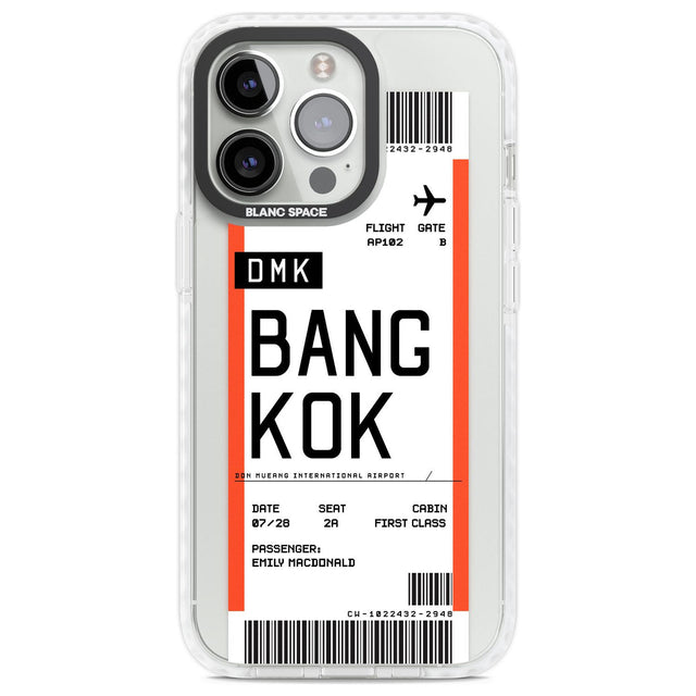Personalised Bangkok Boarding Pass Custom Phone Case iPhone 13 Pro / Impact Case,iPhone 14 Pro / Impact Case,iPhone 15 Pro Max / Impact Case,iPhone 15 Pro / Impact Case Blanc Space