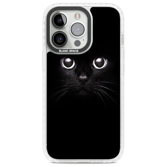 Black Cat Phone Case iPhone 13 Pro / Impact Case,iPhone 14 Pro / Impact Case,iPhone 15 Pro / Impact Case,iPhone 15 Pro Max / Impact Case Blanc Space