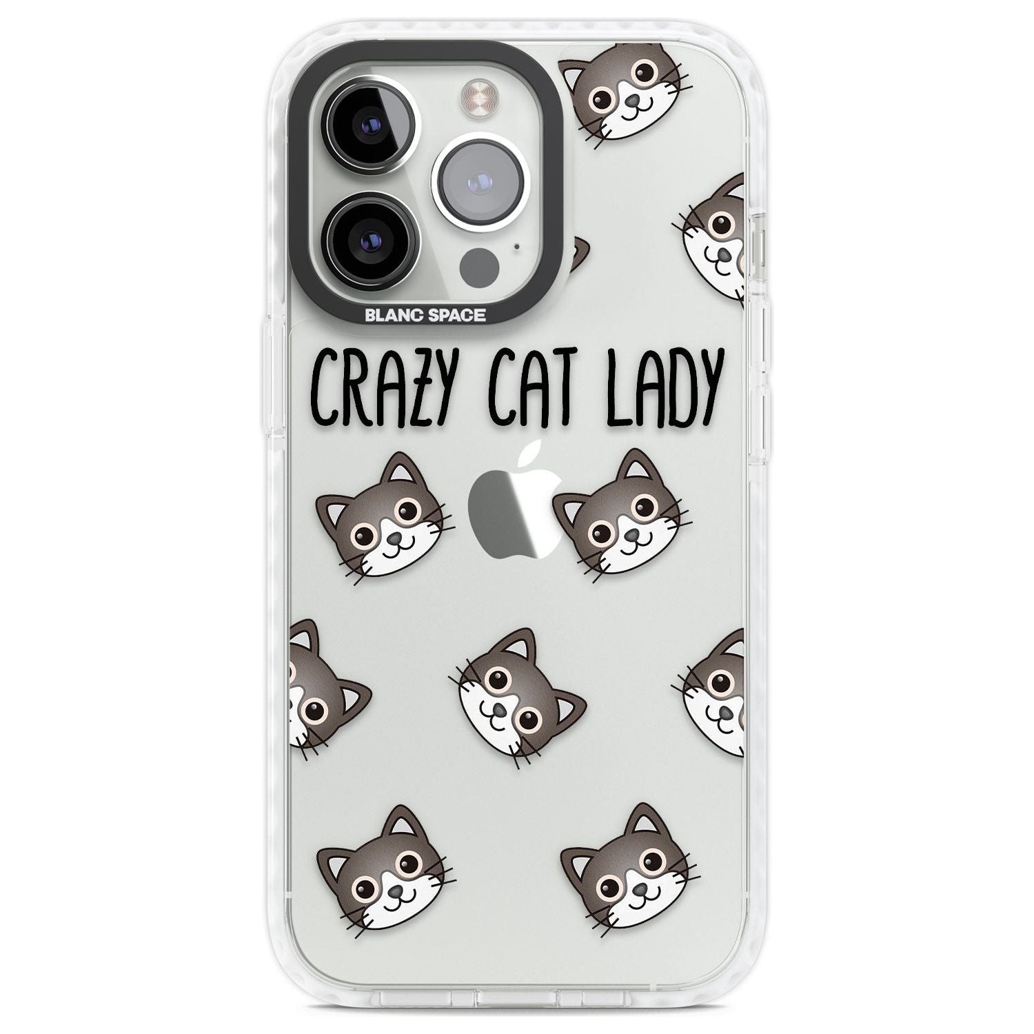 Crazy Cat Lady Phone Case iPhone 13 Pro / Impact Case,iPhone 14 Pro / Impact Case,iPhone 15 Pro / Impact Case,iPhone 15 Pro Max / Impact Case Blanc Space