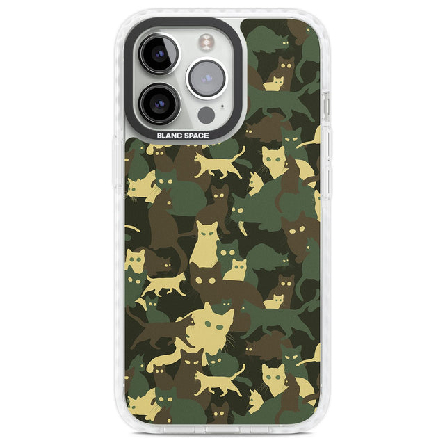 Forest Green Cat Camouflage Pattern Phone Case iPhone 13 Pro / Impact Case,iPhone 14 Pro / Impact Case,iPhone 15 Pro Max / Impact Case,iPhone 15 Pro / Impact Case Blanc Space